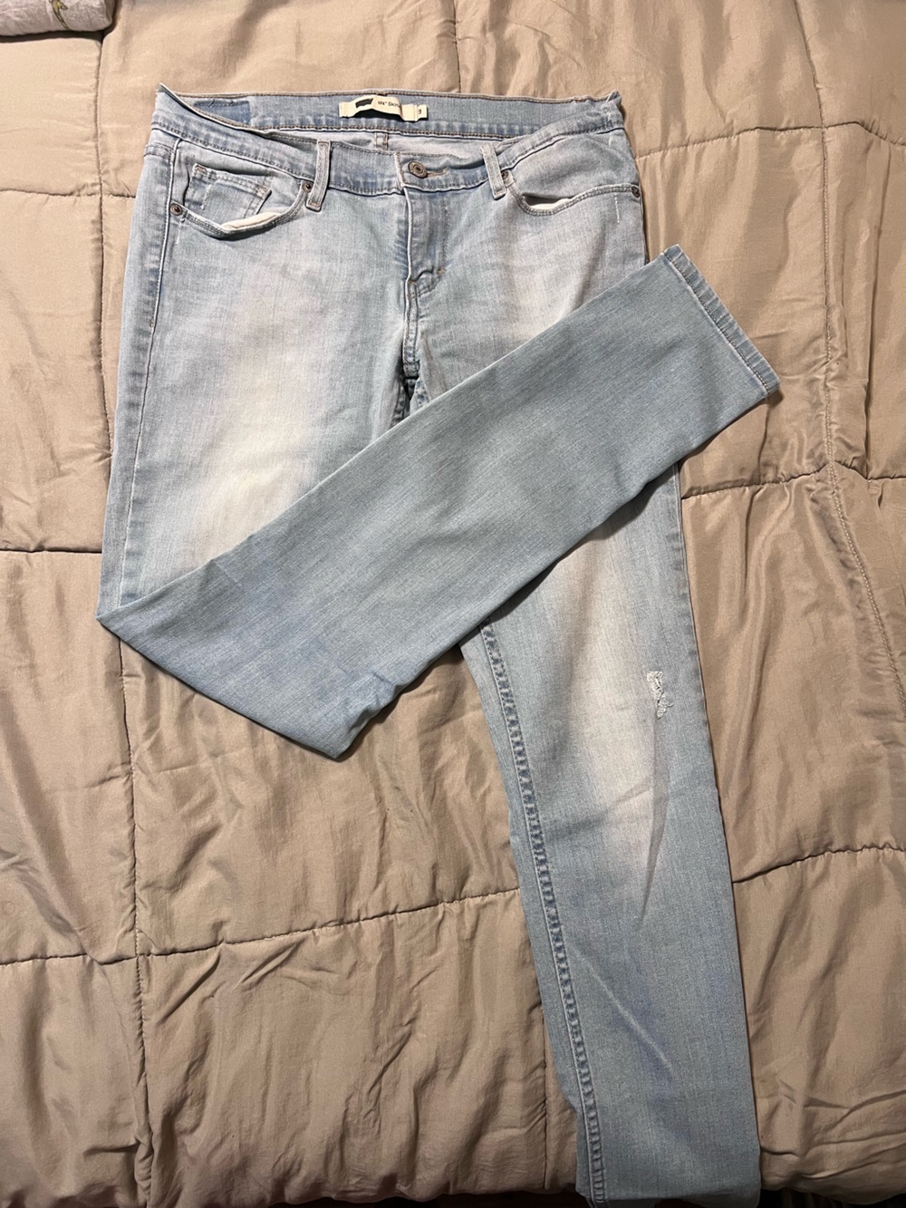 Levi's Light Wash Skinny Jeans - Pale Blue Denim